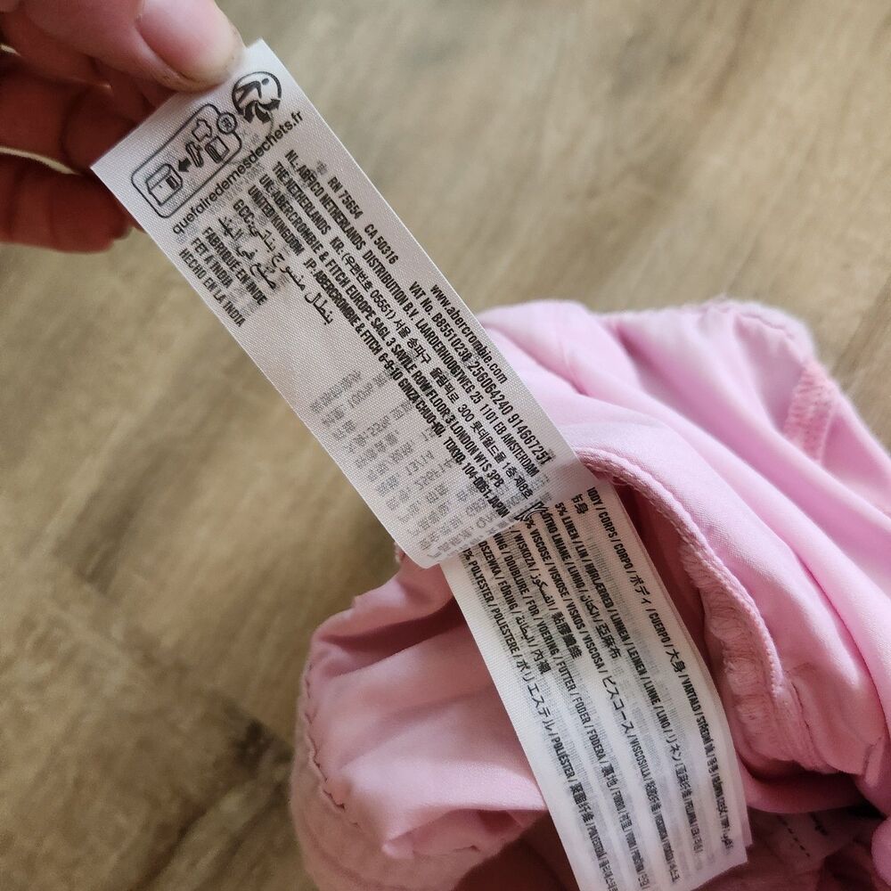 Abercrombie Kids Linen Blend Wide Leg Cotton Gauze Pants Pink Size 13/14 - Picture 11 of 11
